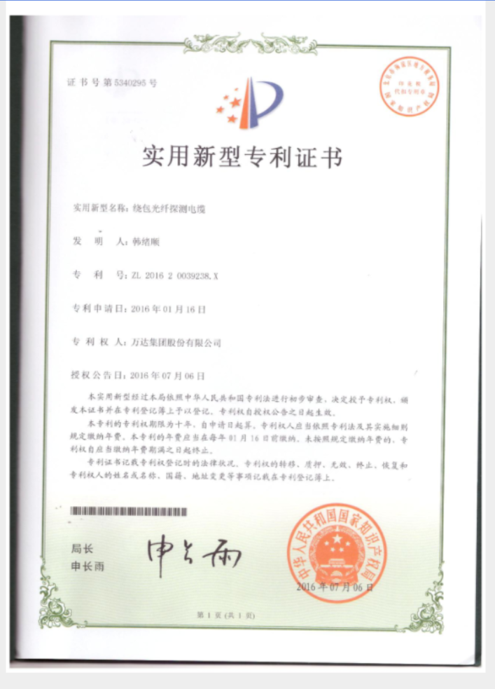 繞包光纖探測電纜